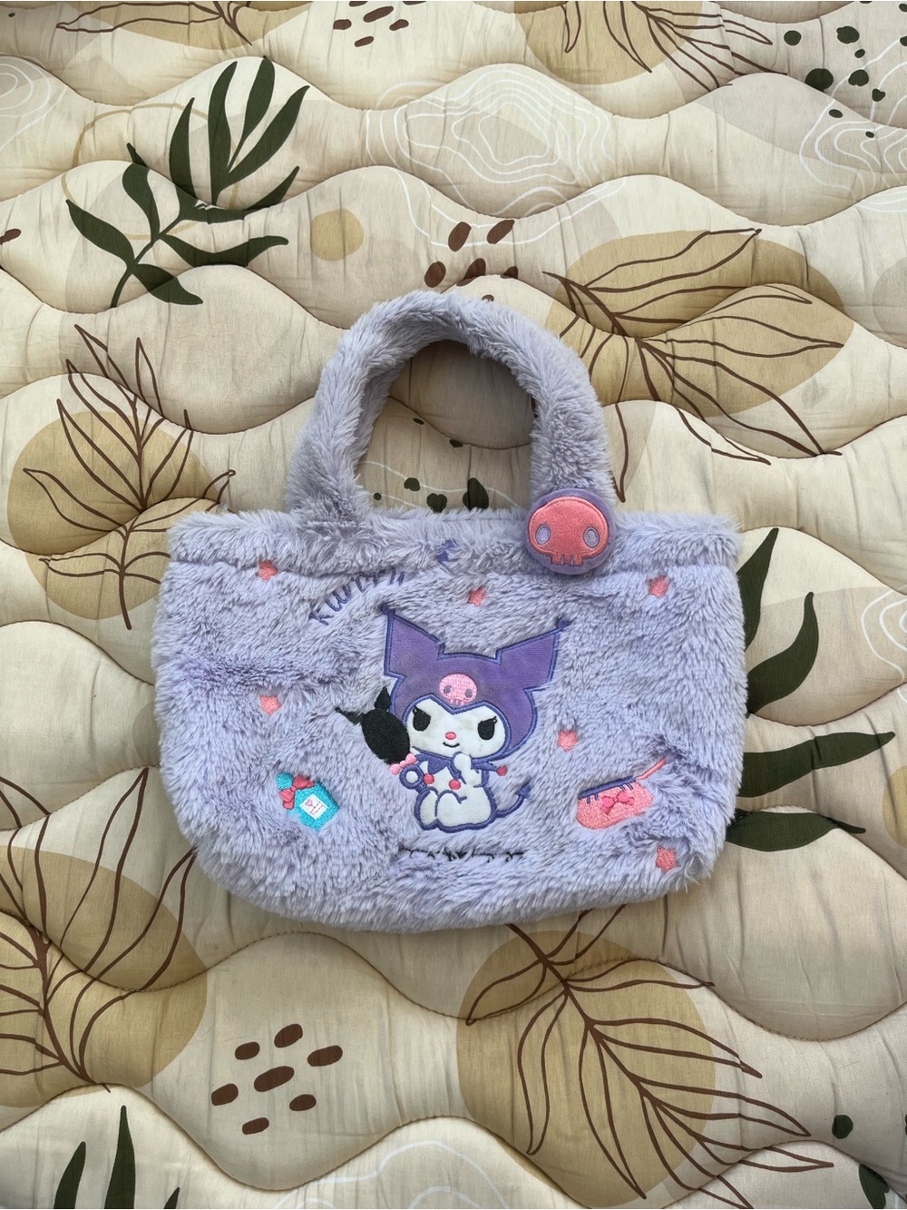 Kids Plush Character Tote Bag - Lavender